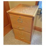Wooden two drawer filing cabinet