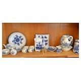Blue and white Delft pottery