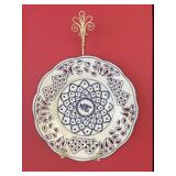Blue and white plate