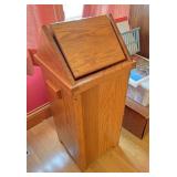 Oak trashcan