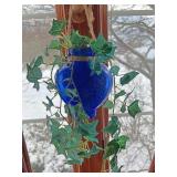 Blue crackle glass decor