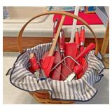 Longaberger Crisco basket with kitchen utensils