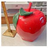 Pottery Apple cookie jar