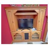 Oak entertainment center contacts not included