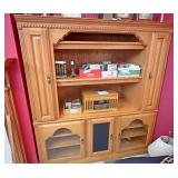 Oak entertainment center contents not included