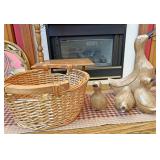 Wood ducks and basket