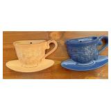 Pottery coffee cup wall pockets