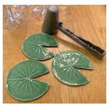 Pottery pieces and candle snuffer