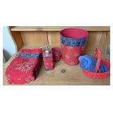 Bathroom trash can towels and more