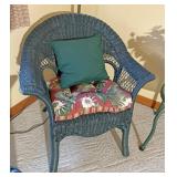 Wicker chair with cushion