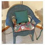 Wicker chair with cushion