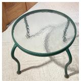 Outdoor table with glass top