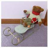 Teddy bear and sleigh decor