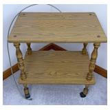 Two shelf wooden stand