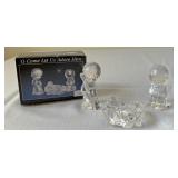 Three precious moment lead crystal figurines