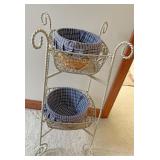 Rod iron organizer been with baskets