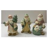 glittery Santa figurines