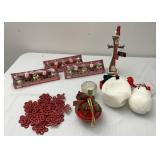 Snowman decor and candles