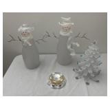 Glass snowman and tree