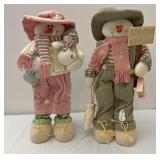 Boy and girl snowman