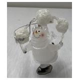 Three glass snowman ornament