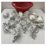 Silver angel ornaments
