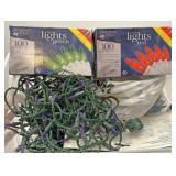 Small tote full of Christmas lights
