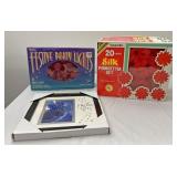 Party lights picture frame and silk poinsettia