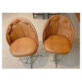 Brown leather chairs
