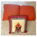 Red throw pillow