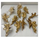 Plastic golden angel ornaments