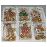 6 gingerbread ornaments