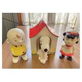 Glass Charlie brown figurines