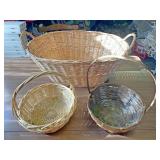 Three woven baskets