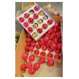 Box full of Christmas bulbs