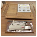 Cheese tray and electric knife
