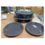 Enamel cooker and pans