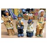 Indian and pilgrim figurines