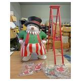 Decorative snowman and ornaments
