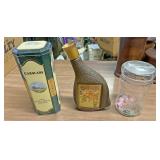 Decanter tin and cookie jar