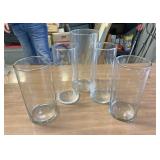 Round glass vases