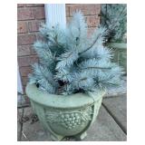 Concrete flower pot with tree