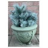 Concrete flower pot with tree