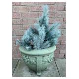 Concrete flower pot with three