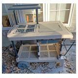 Plastic outdoor prep cart