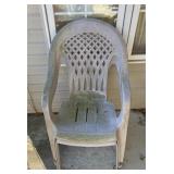 Two outdoor plastic chairs