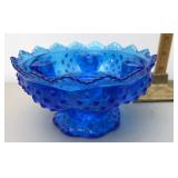 Blue Fenton candleholder
