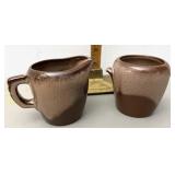 Read ware pottery cream and sugar