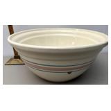 McCoy pottery blue and pink banded mixing bowl