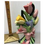 Cast iron tulips Doorstop